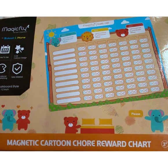 Magicfly NIB Easy To Use Magnetic Cartoon Chore Reward Chart For School & Home - Picture 4 of 11